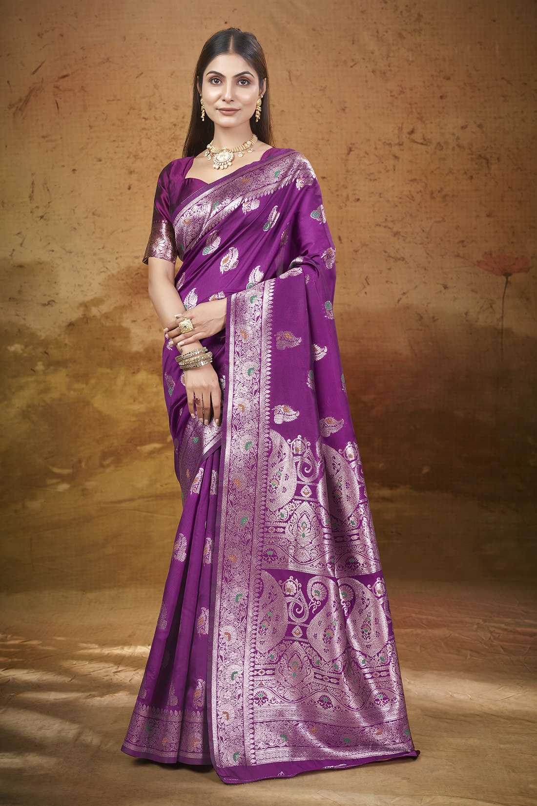 BANARASI SILK SAREES WITH ZARI WORK