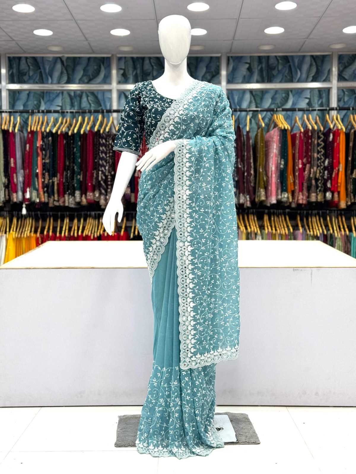 MIRROR WORK SAREE