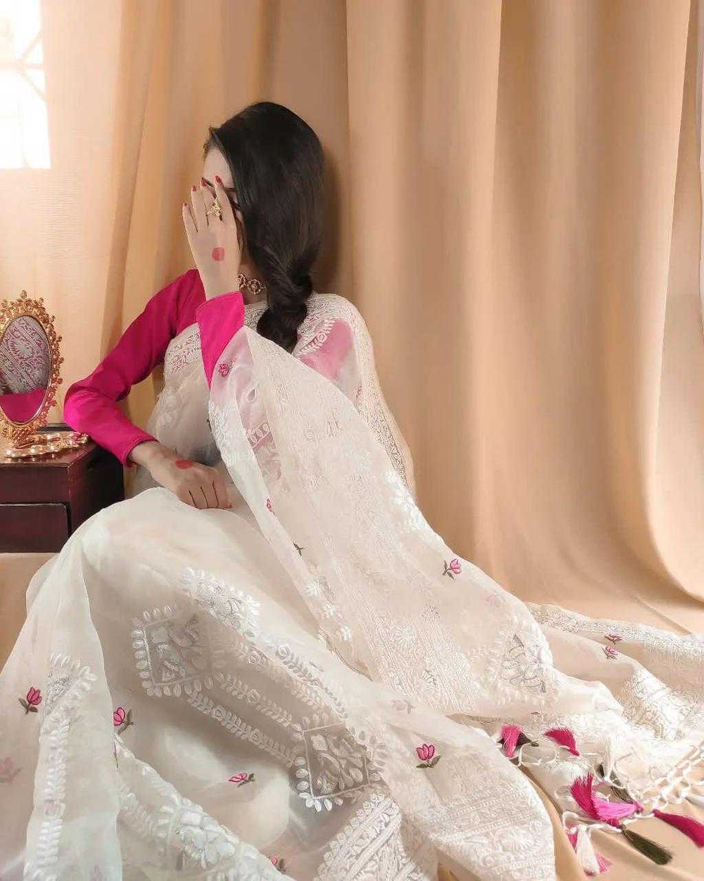 WHITE SILK SAREES