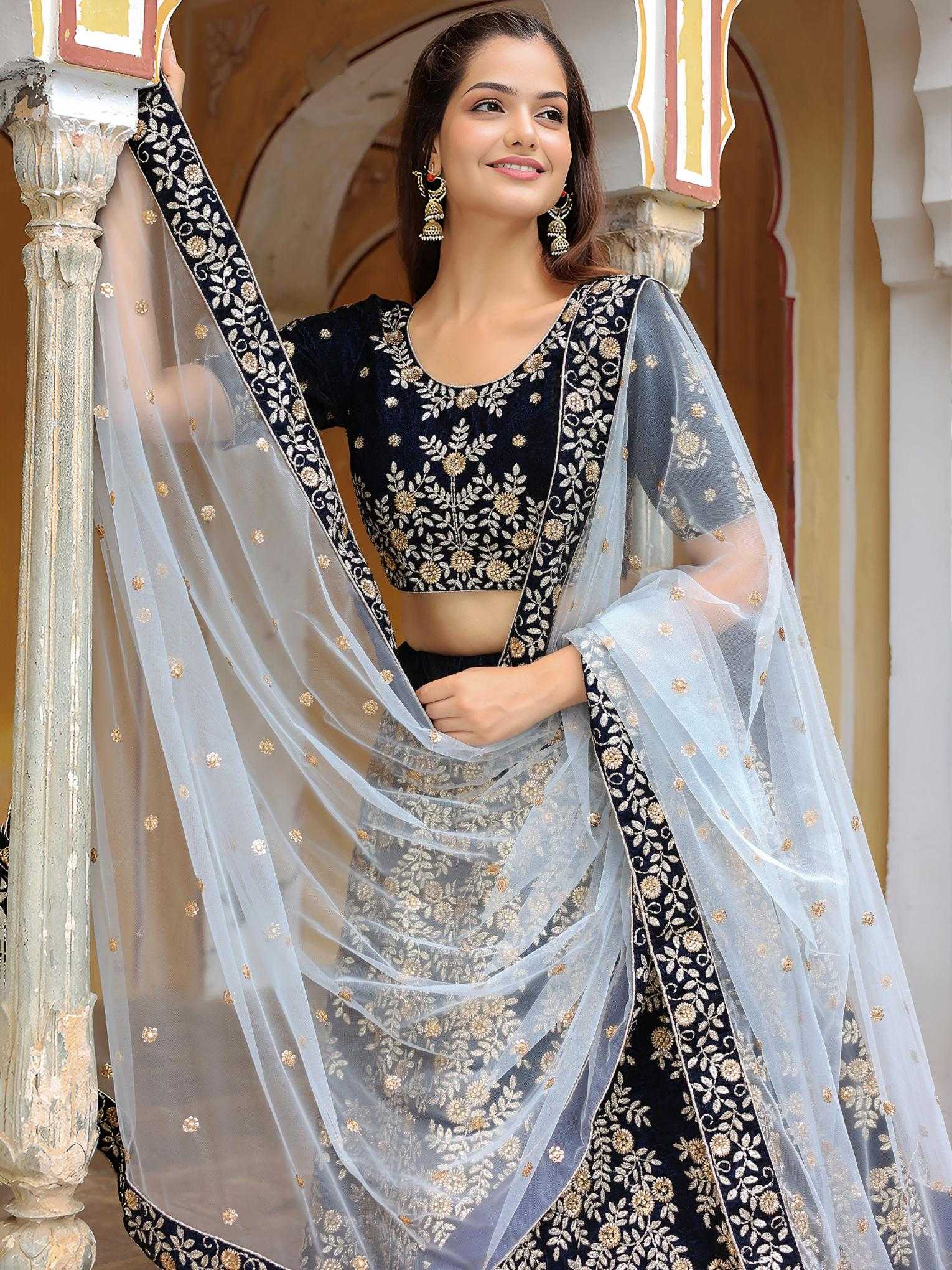 VELVET LEHENGA