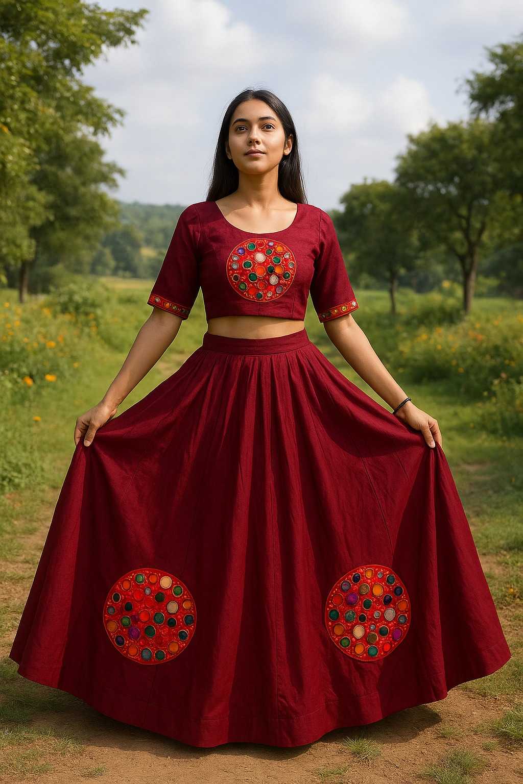 MIRROR WORK LEHENGA