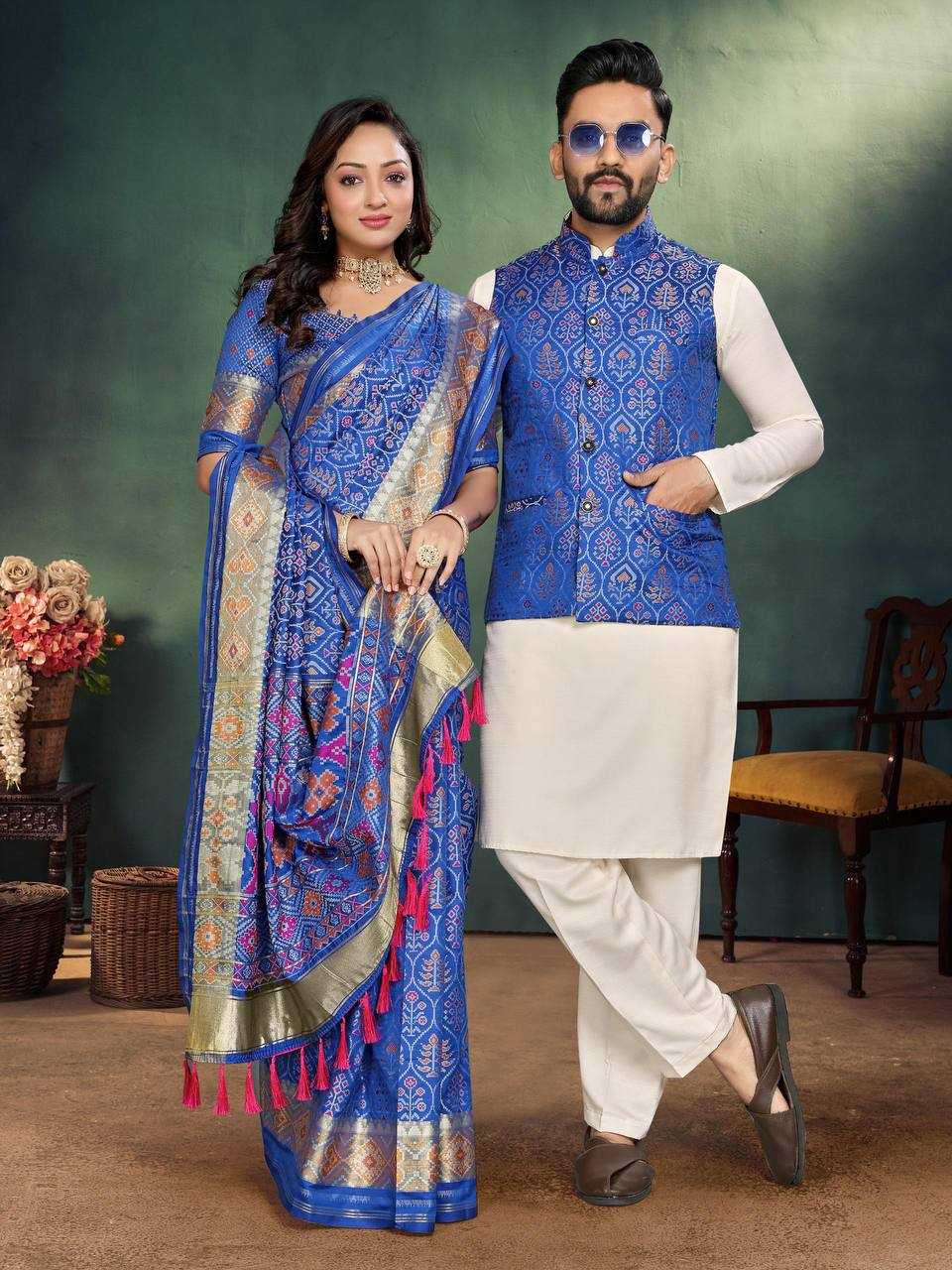 COUPLE KURTA PAJAMA AND SAREE SETS