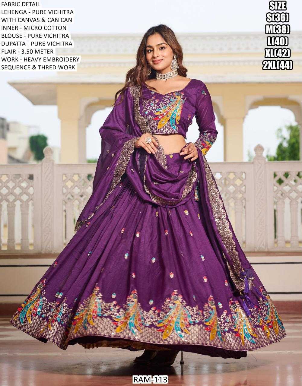 THREAD WORK LEHENGA