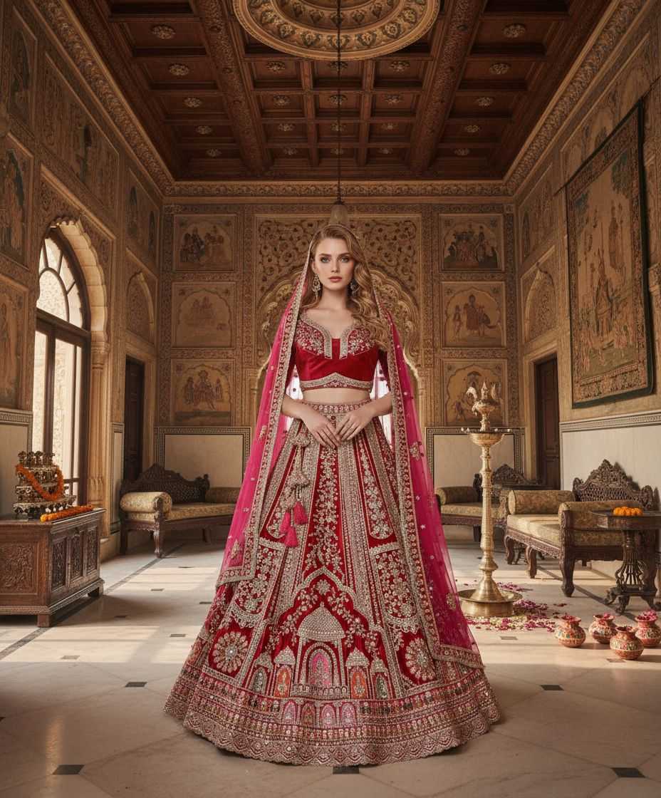 VELVET LEHENGA