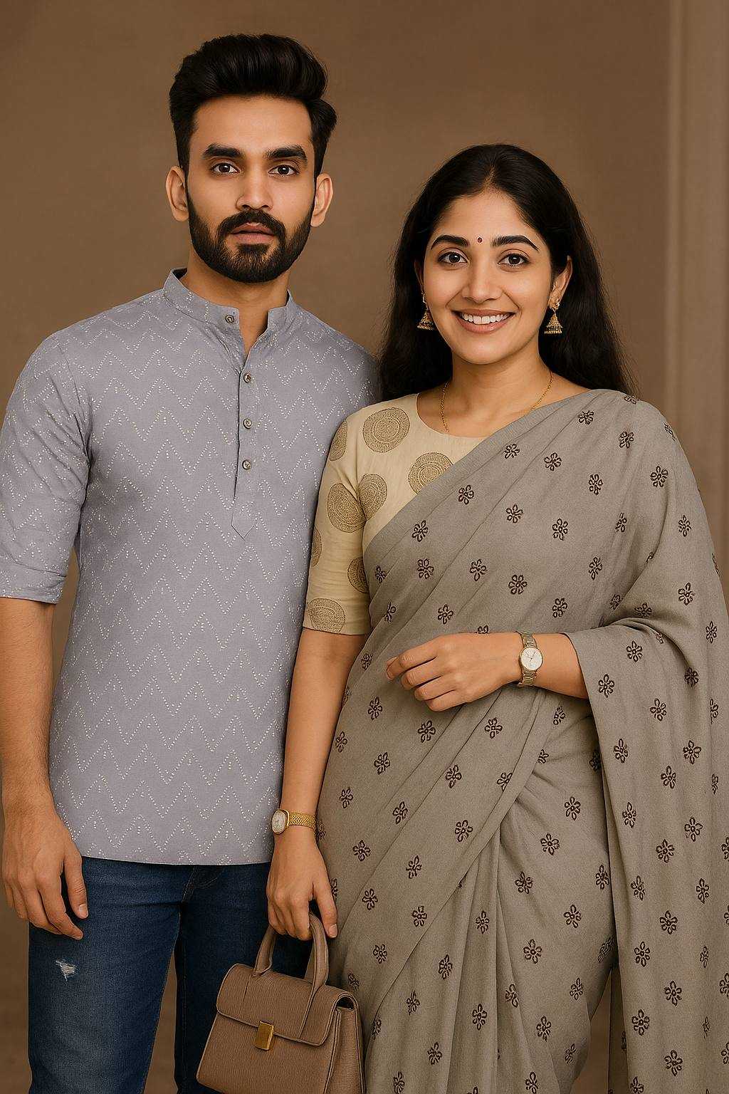 COUPLE KURTA PAJAMA AND SAREE SETS