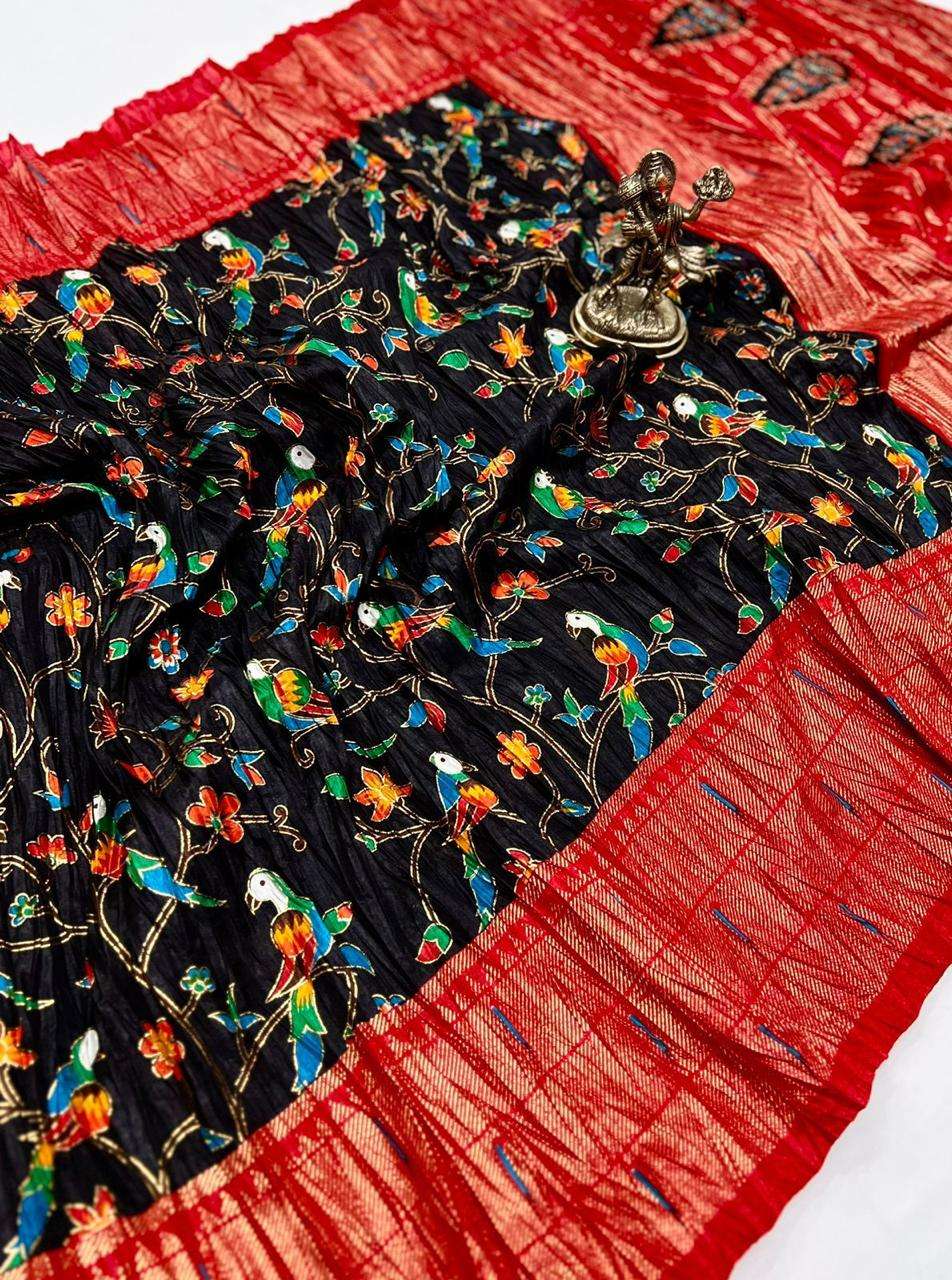 YNF SOFT CURSH JHT PATOLA PALLU SAREES WHOLESALE SOFT SILK POCHAMPALLY PATOLA SAREES MANUFACTURER