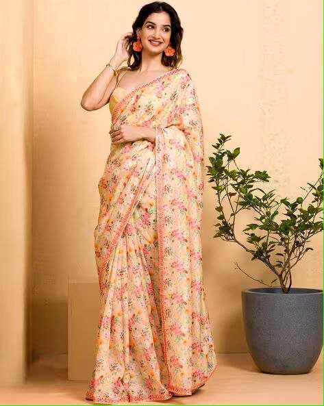 YNF CHINON SILK RVT 604 SAREES WHOLESALE PRINTED LADIES FANCY SAREES MANUFACTURER   