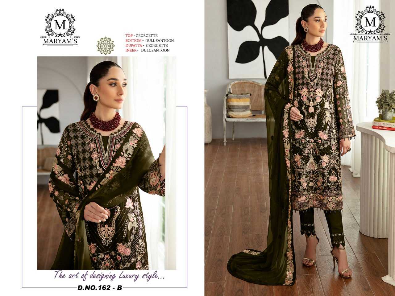 YNF FAUX GEORGETTE KAL 162 SUITS & DRESSES WHOLESALE UNSTITCHED SUITS EMANUFACTURER