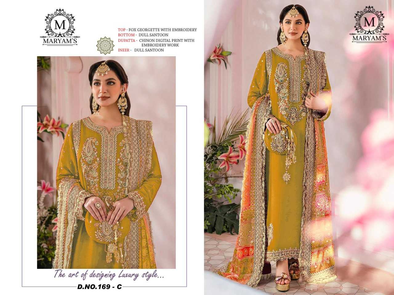 YNF FAUX GEORGETTE KAL 169 SUITS & DRESSES WHOLESALE UNSTITCHED SUITS EMANUFACTURER