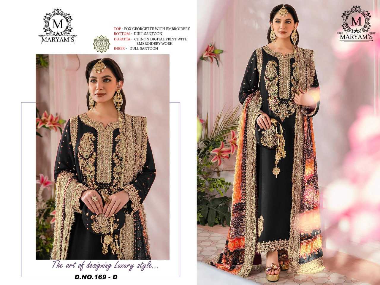 YNF FAUX GEORGETTE KAL 169 SUITS & DRESSES WHOLESALE UNSTITCHED SUITS EMANUFACTURER