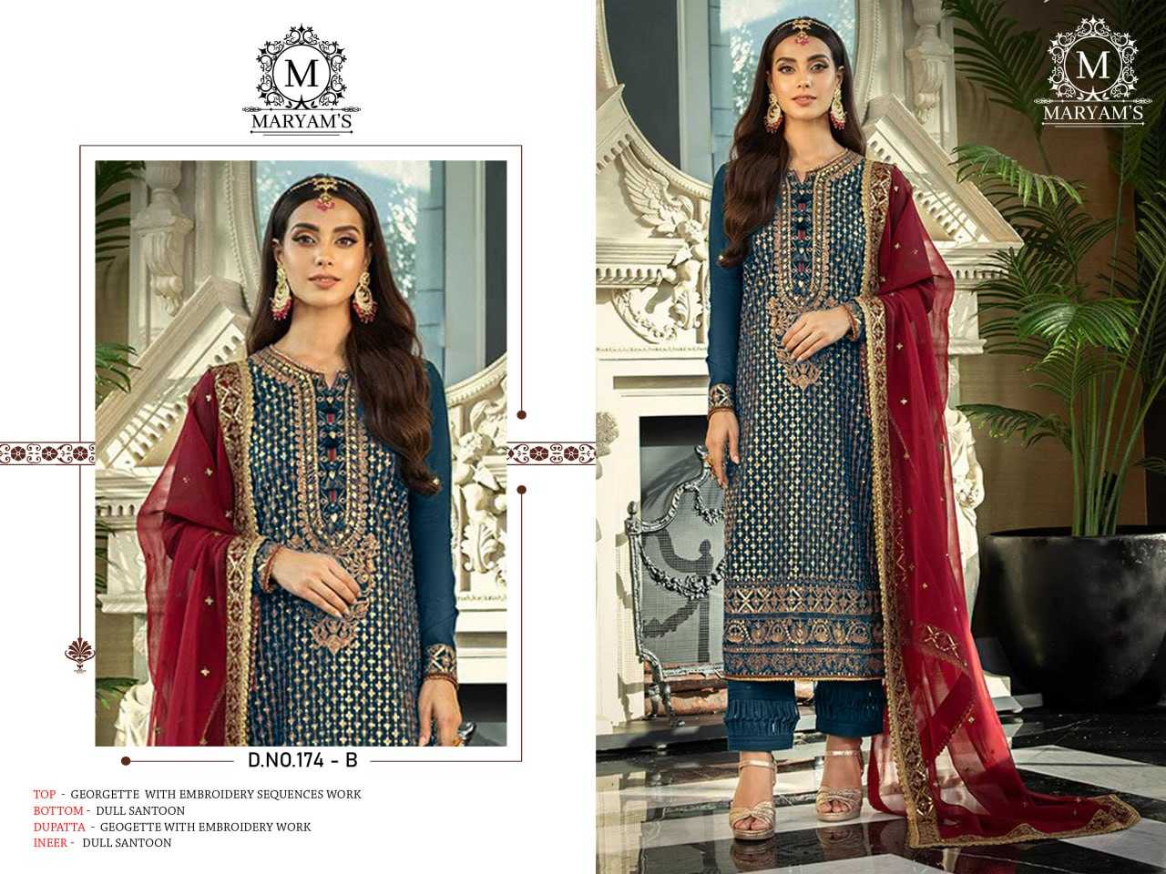 YNF FAUX GEORGETTE KAL 174 SUITS & DRESSES WHOLESALE UNSTITCHED SUITS EMANUFACTURER