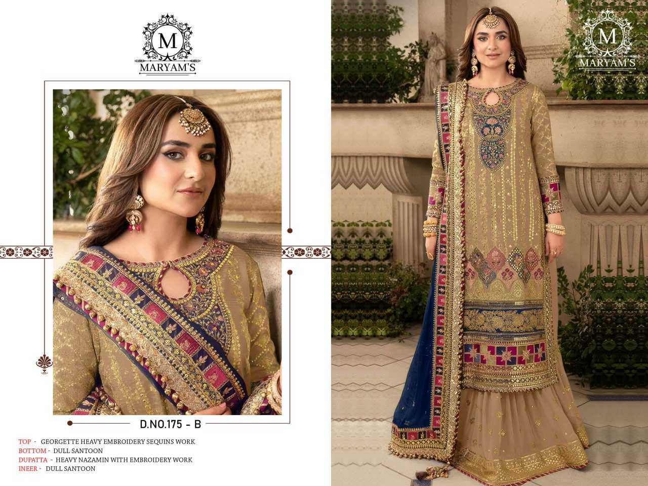 YNF FAUX GEORGETTE KAL 175 SUITS & DRESSES WHOLESALE UNSTITCHED SUITS EMANUFACTURER