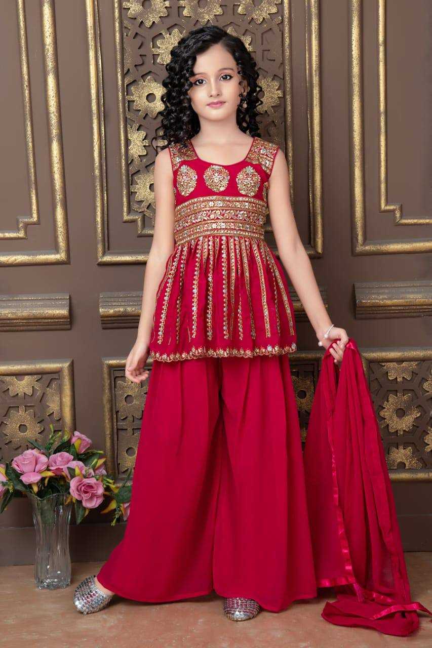 YNF FAUX GEORGETTE KSB 1004-B KIDS WEAR WHOLESALE KIDS SHARARA EMANUFACTURER 