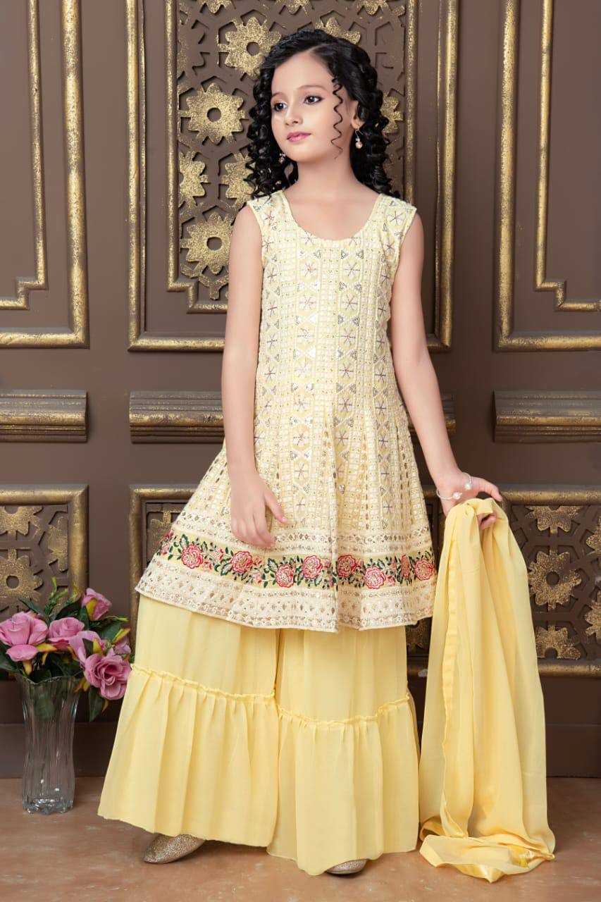 YNF FAUX GEORGETTE KSB 1005-B KIDS WEAR WHOLESALE KIDS SHARARA EMANUFACTURER 