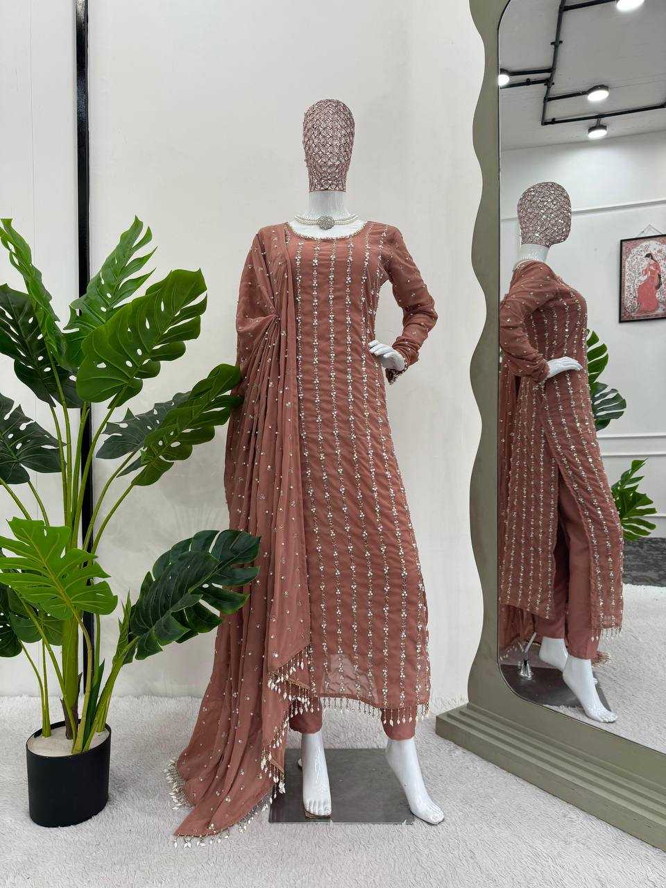 YNF FAUX GEORGETTE RIN169 5731 SUITS & DRESSES ISLAMIC CLOTHING WHOLESALE LADIES PAKISTANI EMBROIDERY SUITS MANUFACTURER   