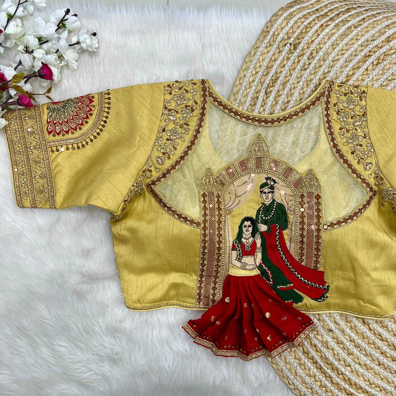 YNF ITALIAN SILK RRK 01 READYMADE BLOUSE WHOLESALE SEQUENCE EMBROIDERY DESIGNER BLOUSE MANUFACTURER