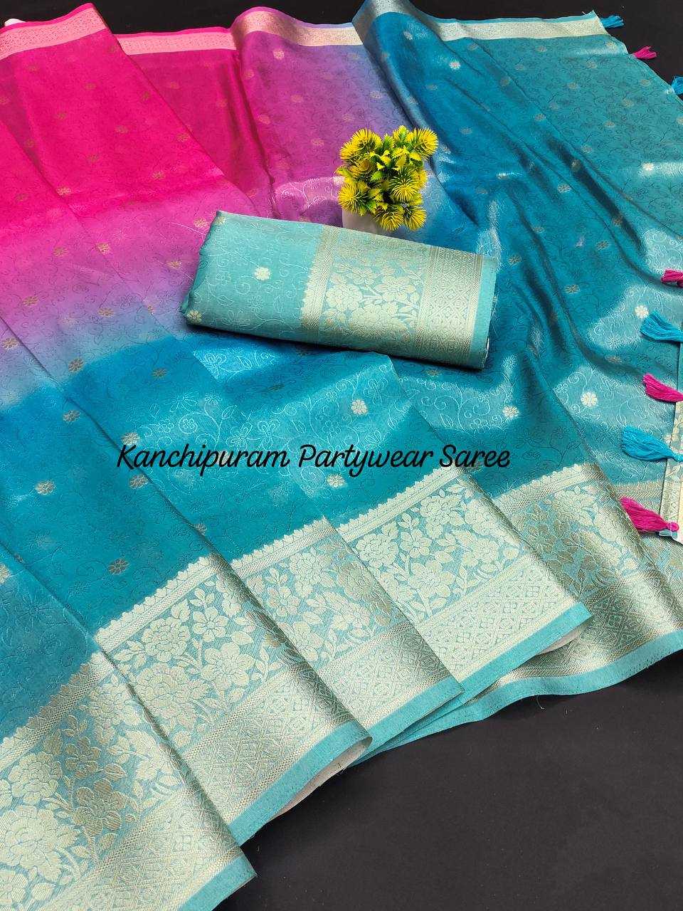 YNF KANJIVARAM SILK RIE 09 SAREES WHOLESALE PARTY WEAR FANCY OMBRE SAREES MANUFACTURER