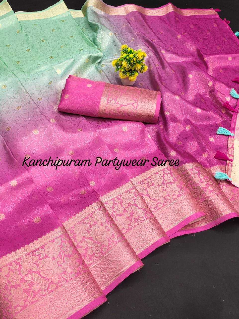 YNF KANJIVARAM SILK RIE 09 SAREES WHOLESALE PARTY WEAR FANCY OMBRE SAREES MANUFACTURER