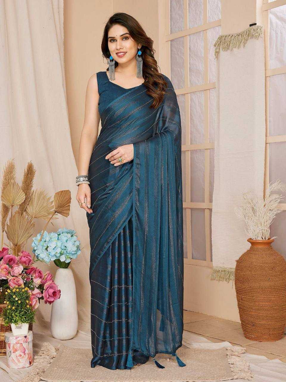 YNF RIM ZIM SILK RVL 08 SAREES WHOLESALE FANCY READY TO WEAR PRE DRAPED SAREES MANUFACTURER   