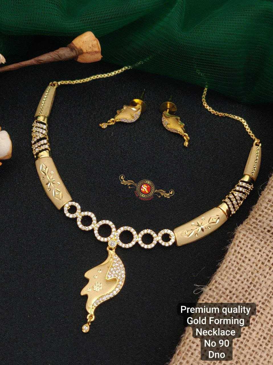 YNF BRASS GOLDEN9 WOMENS JEWELLREY WHOLESALE GOLDEN NECKLACE SET MANUFACTURER