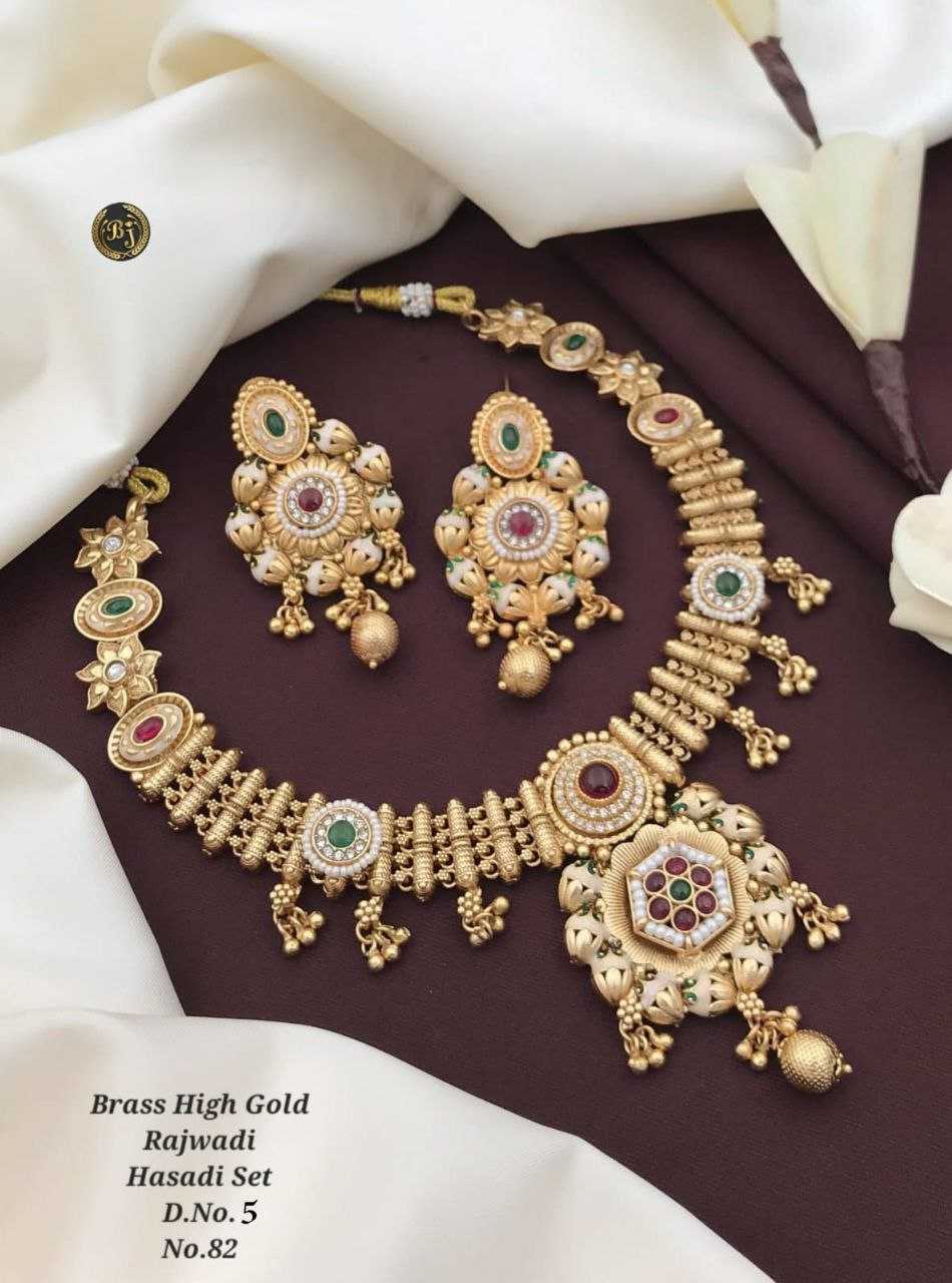 YNF BRASS RAJWADI16 WOMENS JEWELLREY WHOLESALE RAJWADI NECKLACES SET MANUFACTURER