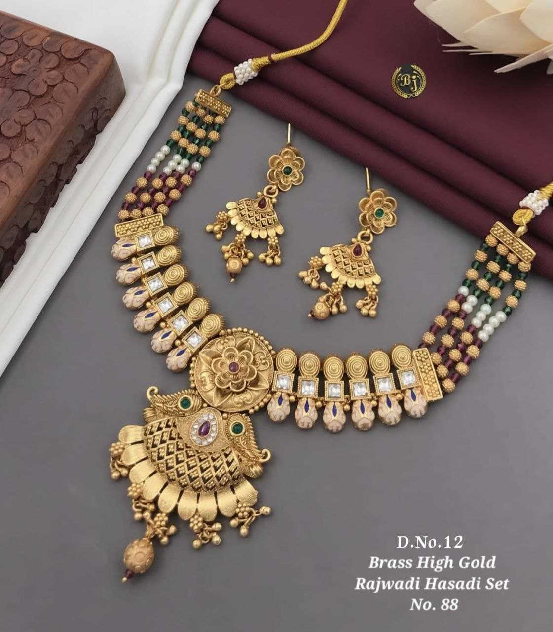 YNF BRASS RAJWADI19 WOMENS JEWELLREY WHOLESALE RAJWADI NECKLACES SET MANUFACTURER