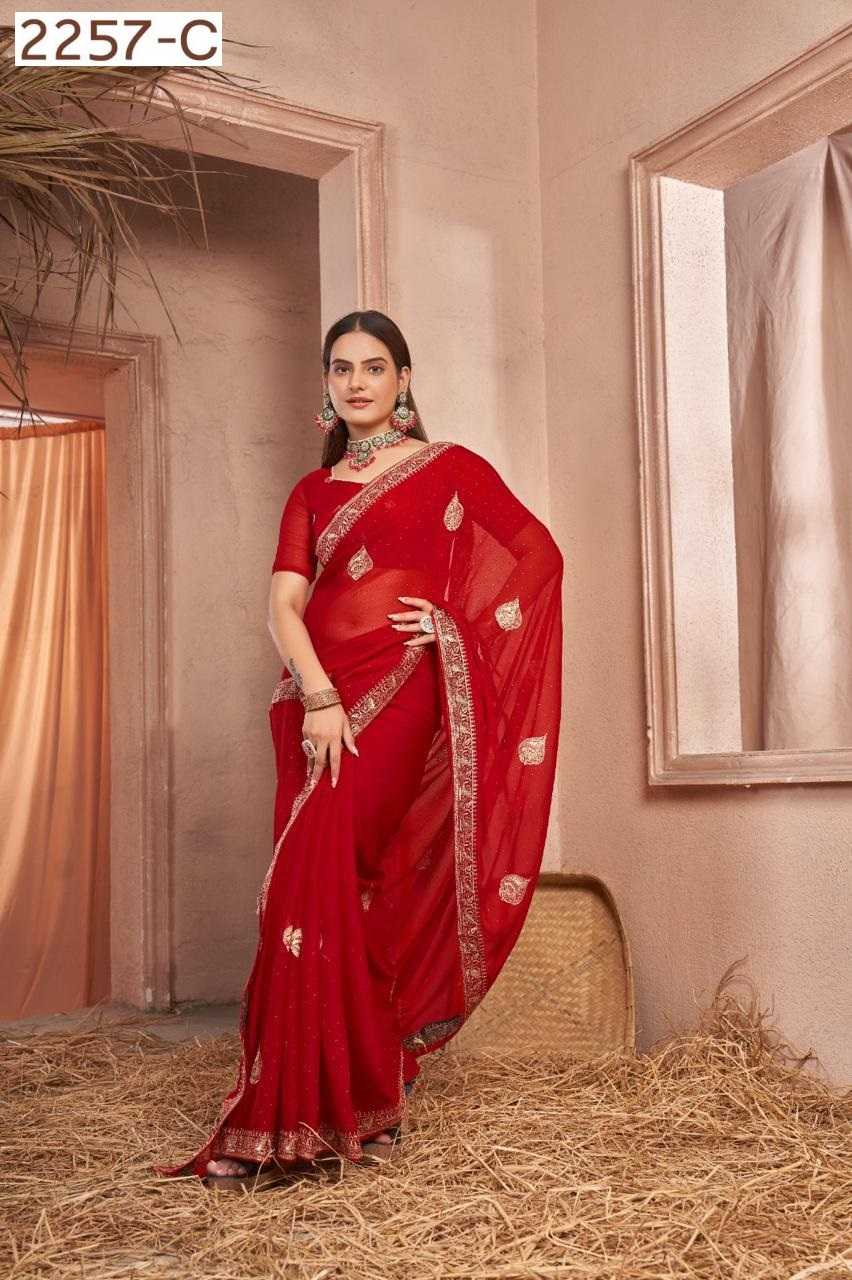 YNF CHIFFON SAN 2257 SAREES WHOLESALE CHIFFON WORK SAREES MANUFACTURER