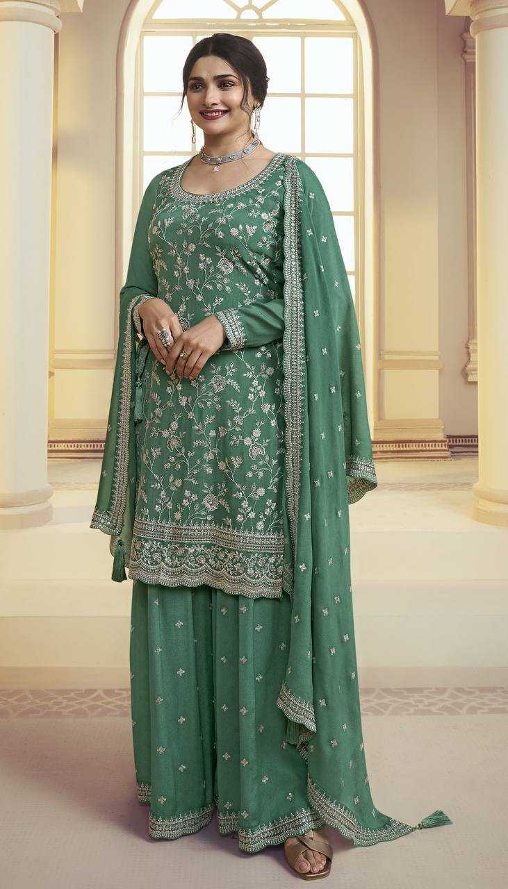 YNF CHINON SILK KSB 66846 SUITS & DRESSES WHOLESALE SHARARA SALWAR EMBROIDERY SEMI STITCHED SUITS MANUFACTURER