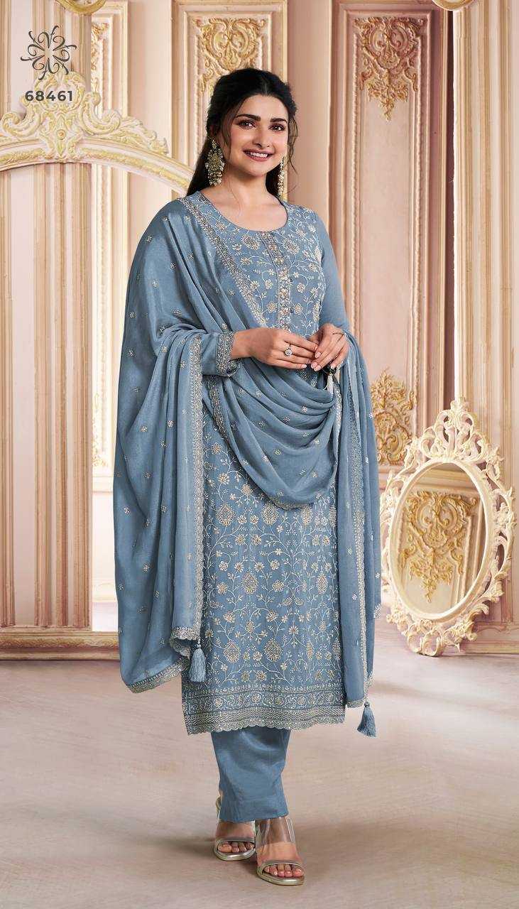 YNF CHINON SILK KSB 68466 SUITS & DRESSES WHOLESALE UNSTITCHED SUITS MANUFACTURER