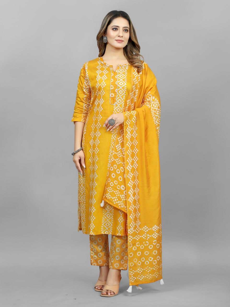 YNF COTTON SRRT BATIK SUITS & DRESSES WHOLESALE PRINTED COTTON LADIES SILK SUITS MANUFACTURER