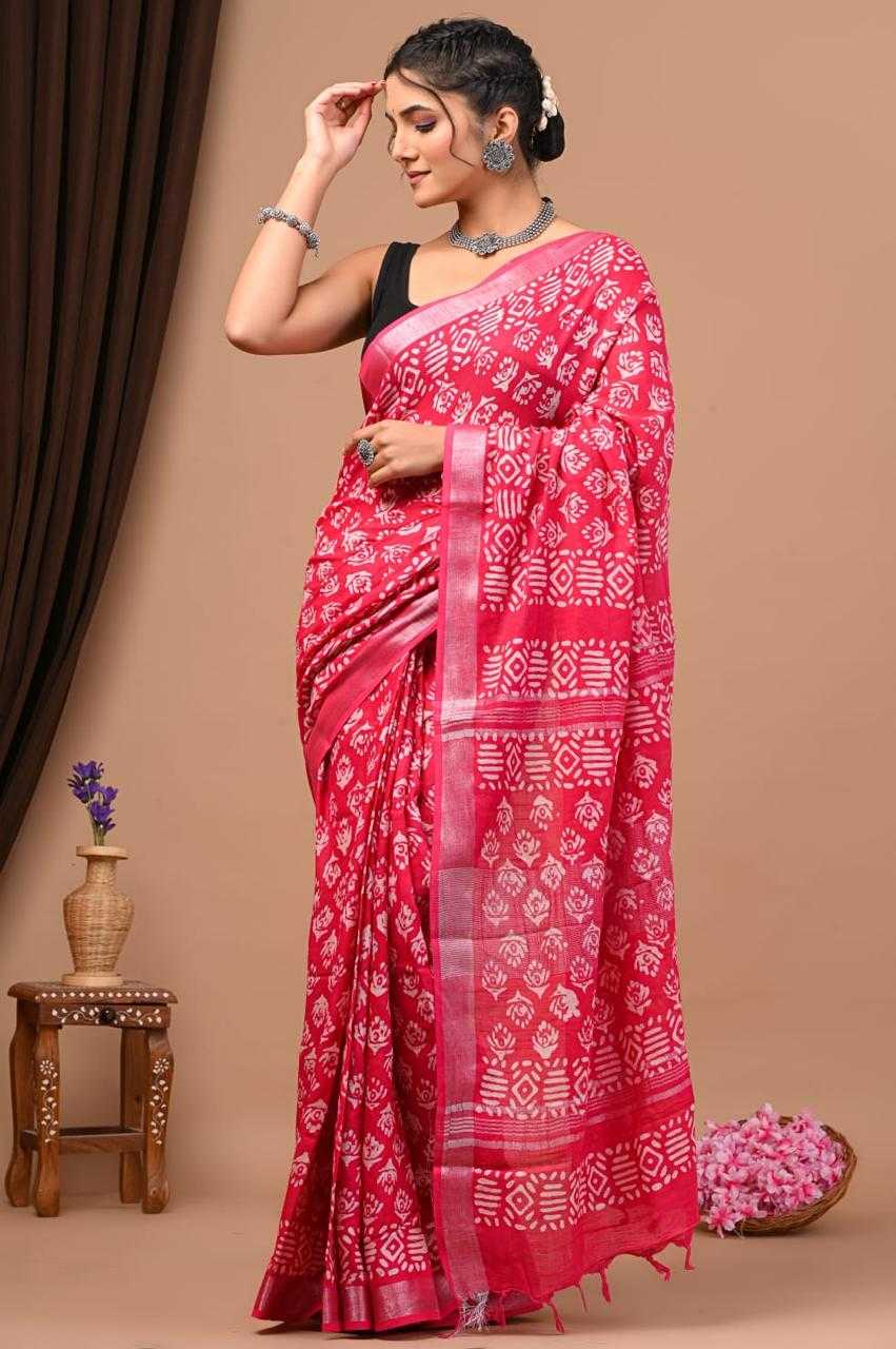 YNF COTTON VAD 25 SAREES WHOLESALE PRINTED LADIES COTTON LINEN SAREES MANUFACTURER