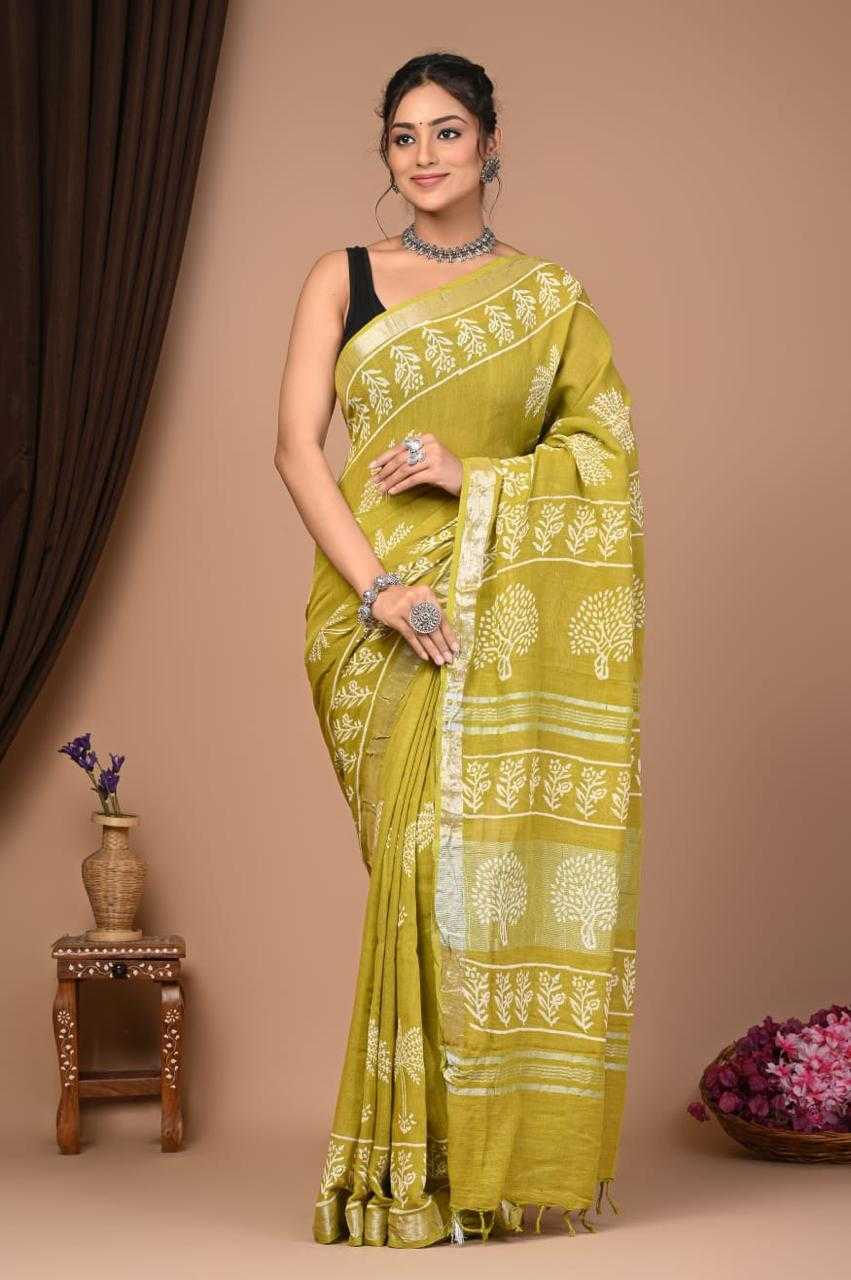 YNF COTTON VAD 25 SAREES WHOLESALE PRINTED LADIES COTTON LINEN SAREES MANUFACTURER