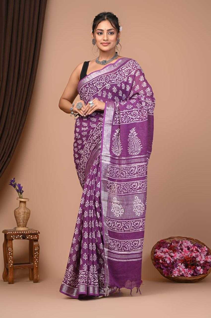 YNF COTTON VAD 25 SAREES WHOLESALE PRINTED LADIES COTTON LINEN SAREES MANUFACTURER