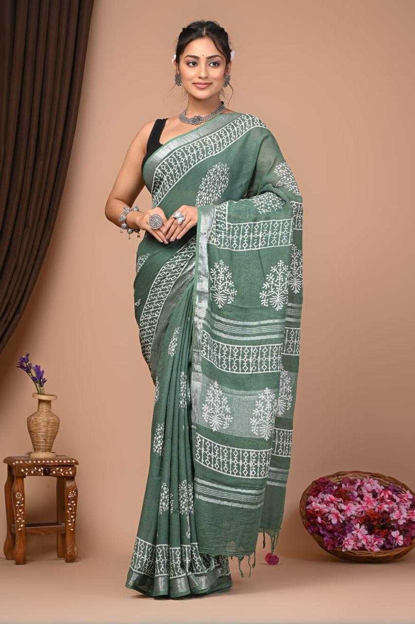 YNF COTTON VAD 25 SAREES WHOLESALE PRINTED LADIES COTTON LINEN SAREES MANUFACTURER