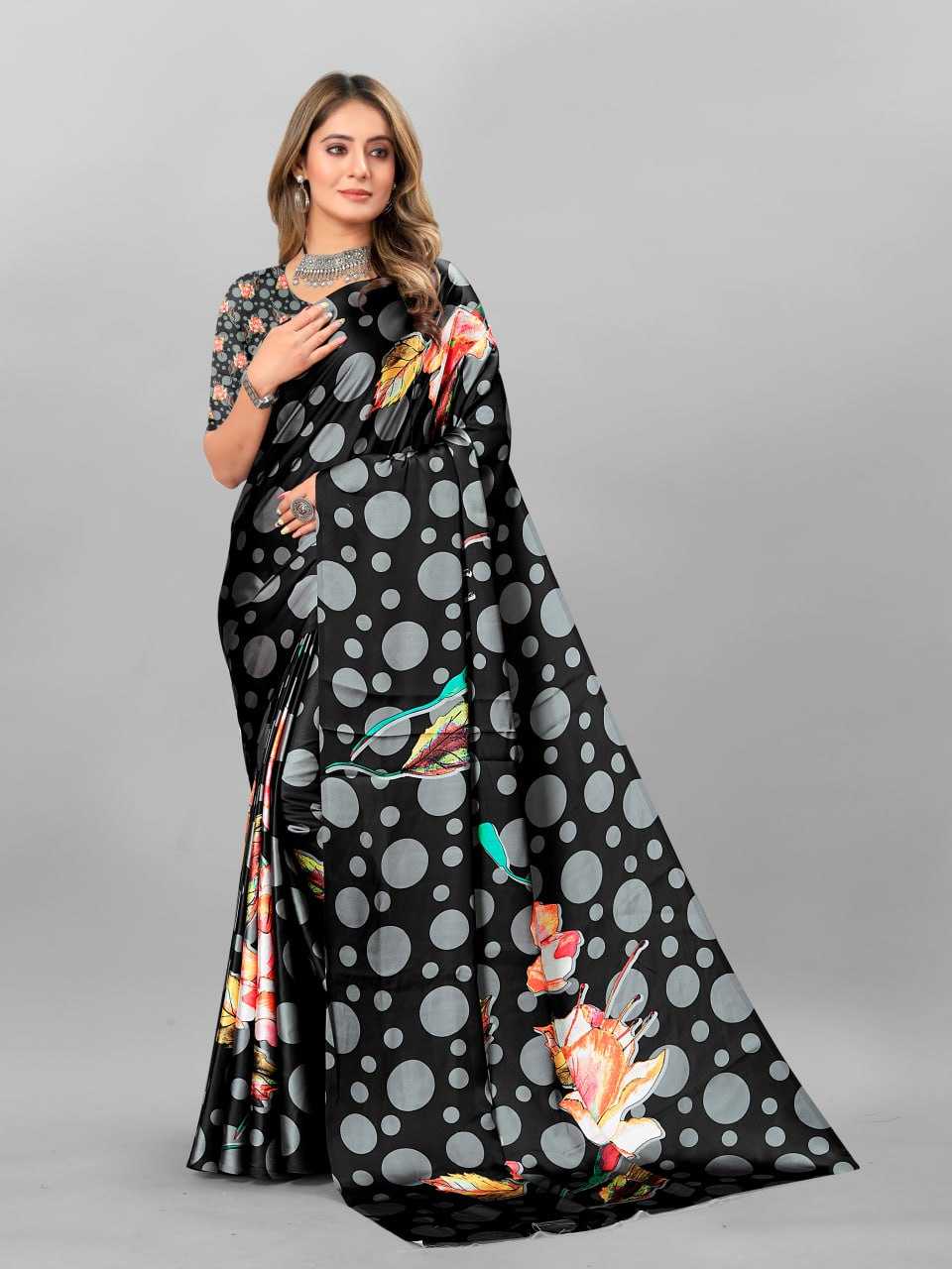 YNF CREPE SRRT JAPAN CRAPE1 SAREES WHOLESALE PRINTED LADIES CREPE SATIN SAREES MANUFACTURER