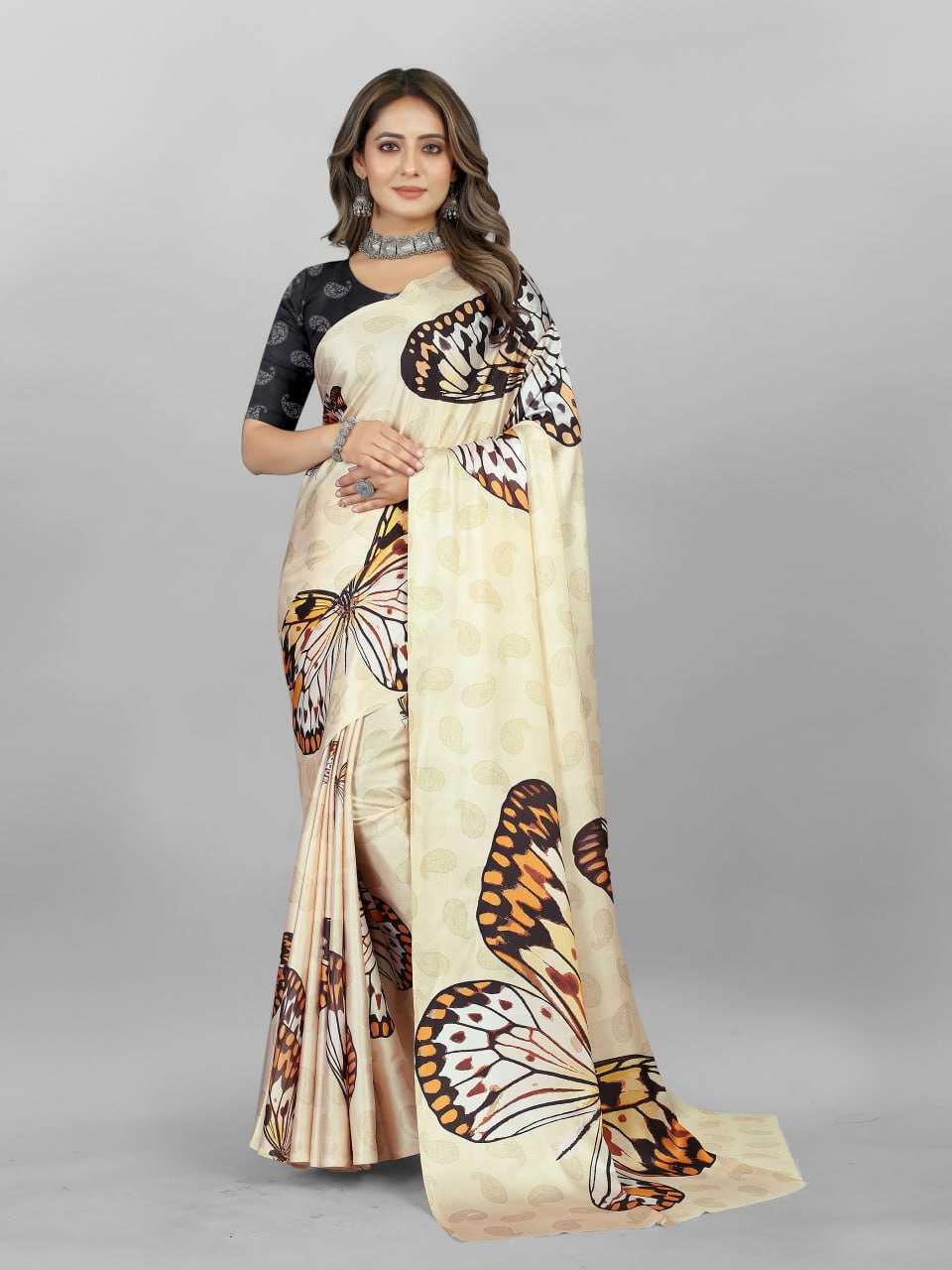 YNF CREPE SRRT JAPAN CRAPE3 SAREES WHOLESALE PRINTED LADIES CREPE SATIN SAREES MANUFACTURER