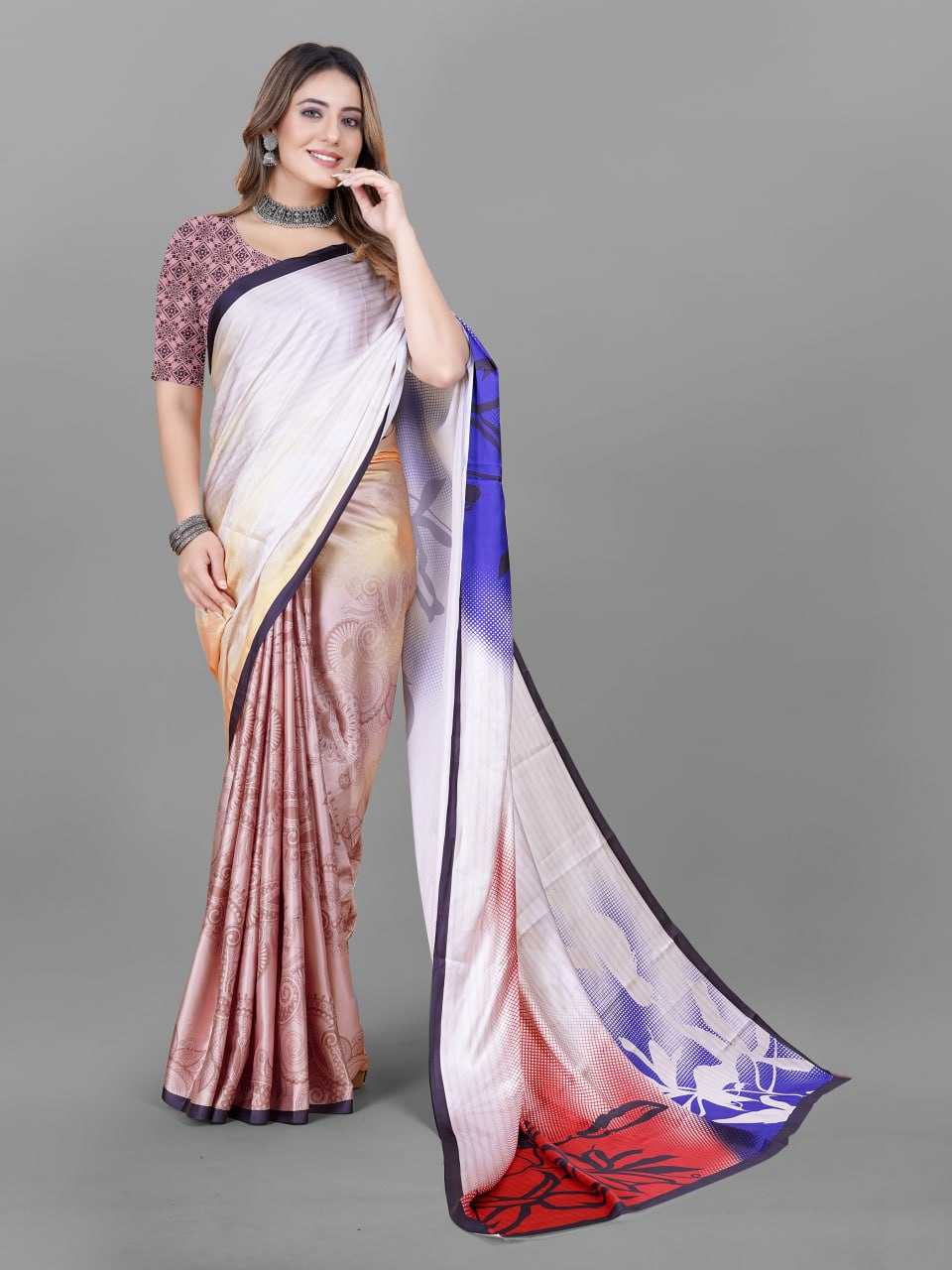 YNF CREPE SRRT JAPAN CRAPE4 SAREES WHOLESALE PRINTED LADIES CREPE SATIN SAREES MANUFACTURER