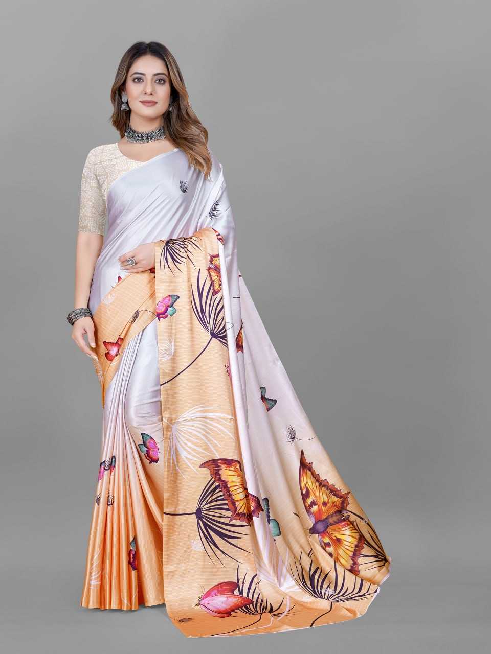 YNF CREPE SRRT JAPAN CRAPE5 SAREES WHOLESALE PRINTED LADIES CREPE SATIN SAREES MANUFACTURER