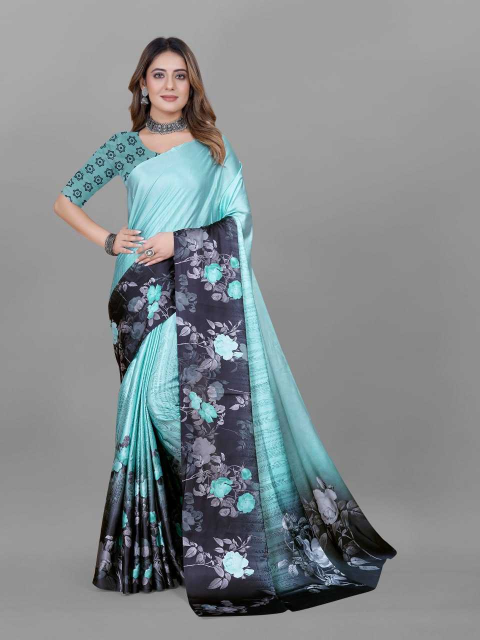 YNF CREPE SRRT JAPAN CRAPE5 SAREES WHOLESALE PRINTED LADIES CREPE SATIN SAREES MANUFACTURER