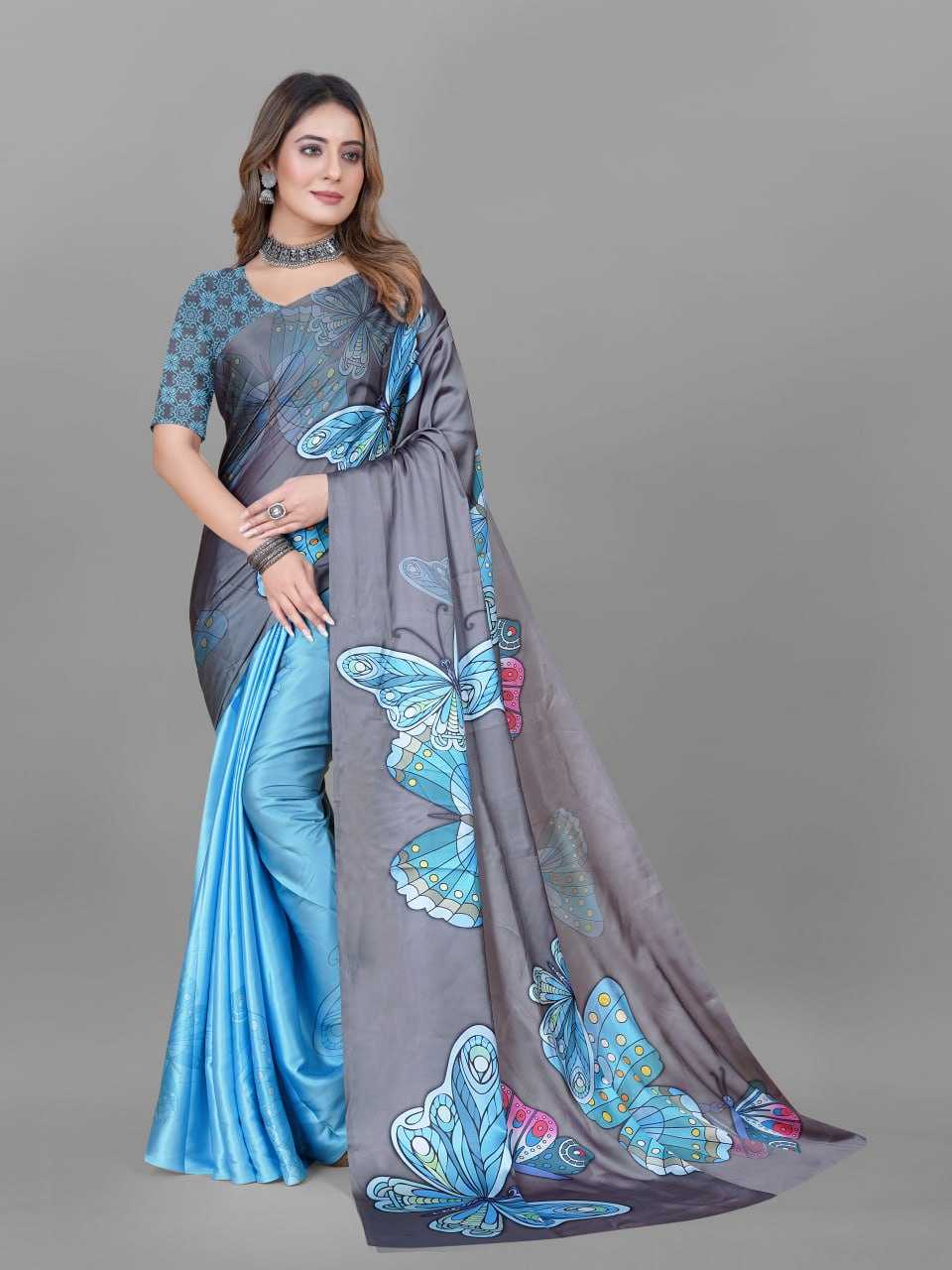 YNF CREPE SRRT JAPAN CRAPE6 SAREES WHOLESALE PRINTED LADIES CREPE SATIN SAREES MANUFACTURER