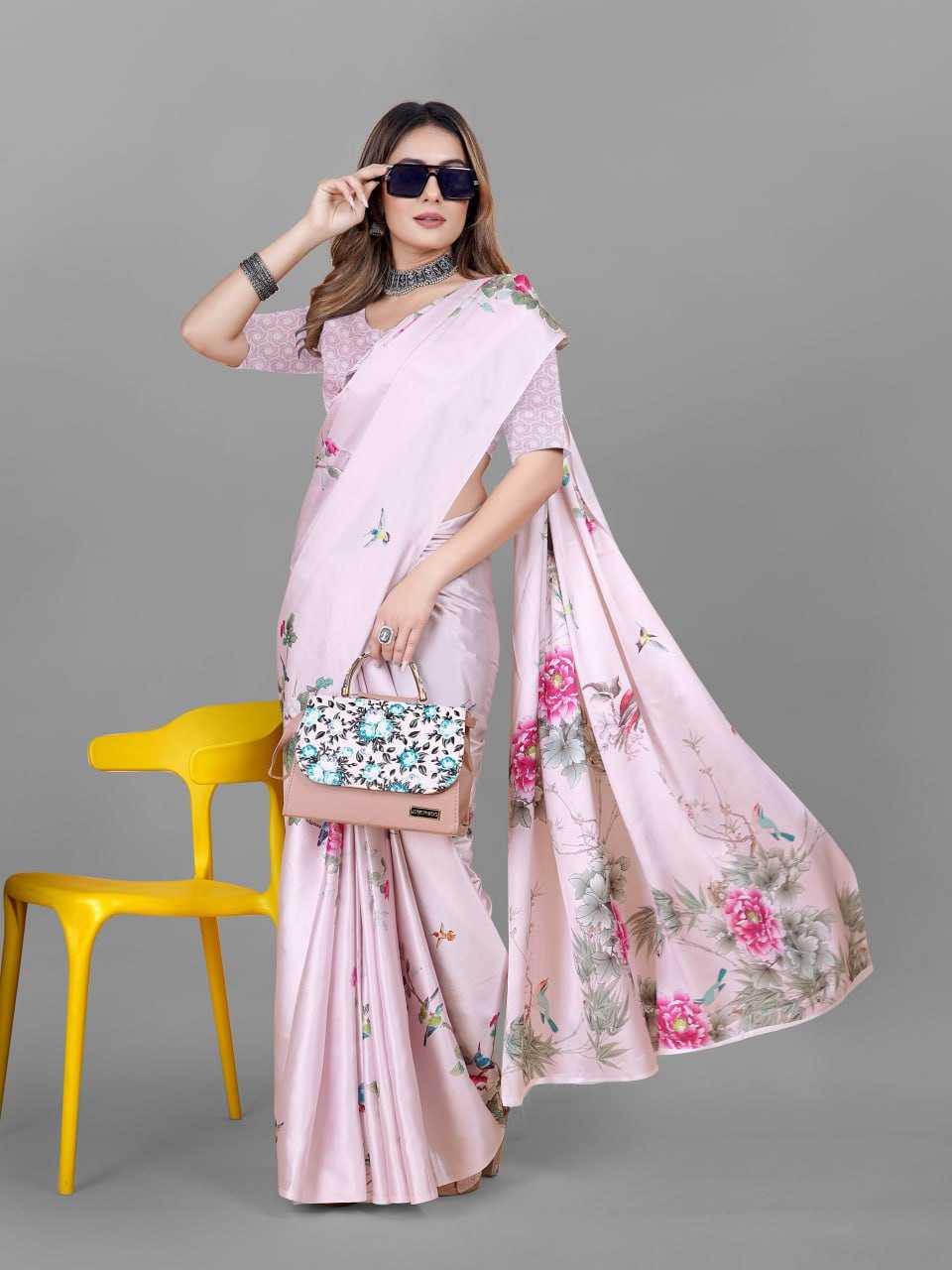 YNF CREPE SRRT JAPAN CRAPE6 SAREES WHOLESALE PRINTED LADIES CREPE SATIN SAREES MANUFACTURER