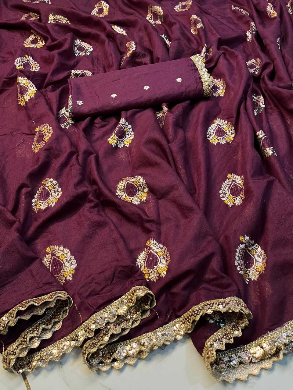 YNF DOLA SILK RWC 39 SAREES WHOLESALE BUTTA SEQUINS WORK SAREES EMANUFACTURER