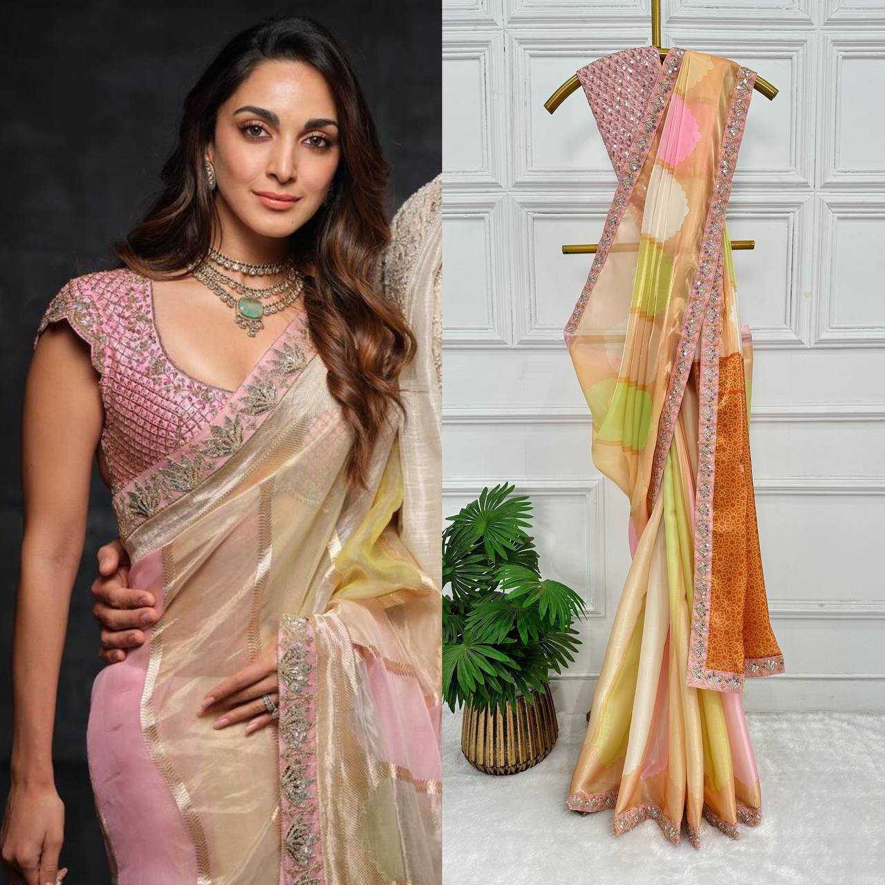 YNF JIMMY CHOO RST 467 SAREES WHOLESALE EMBROIDERED PARTY WEAR KIARA ADVANI SAREES MANUFACTURER