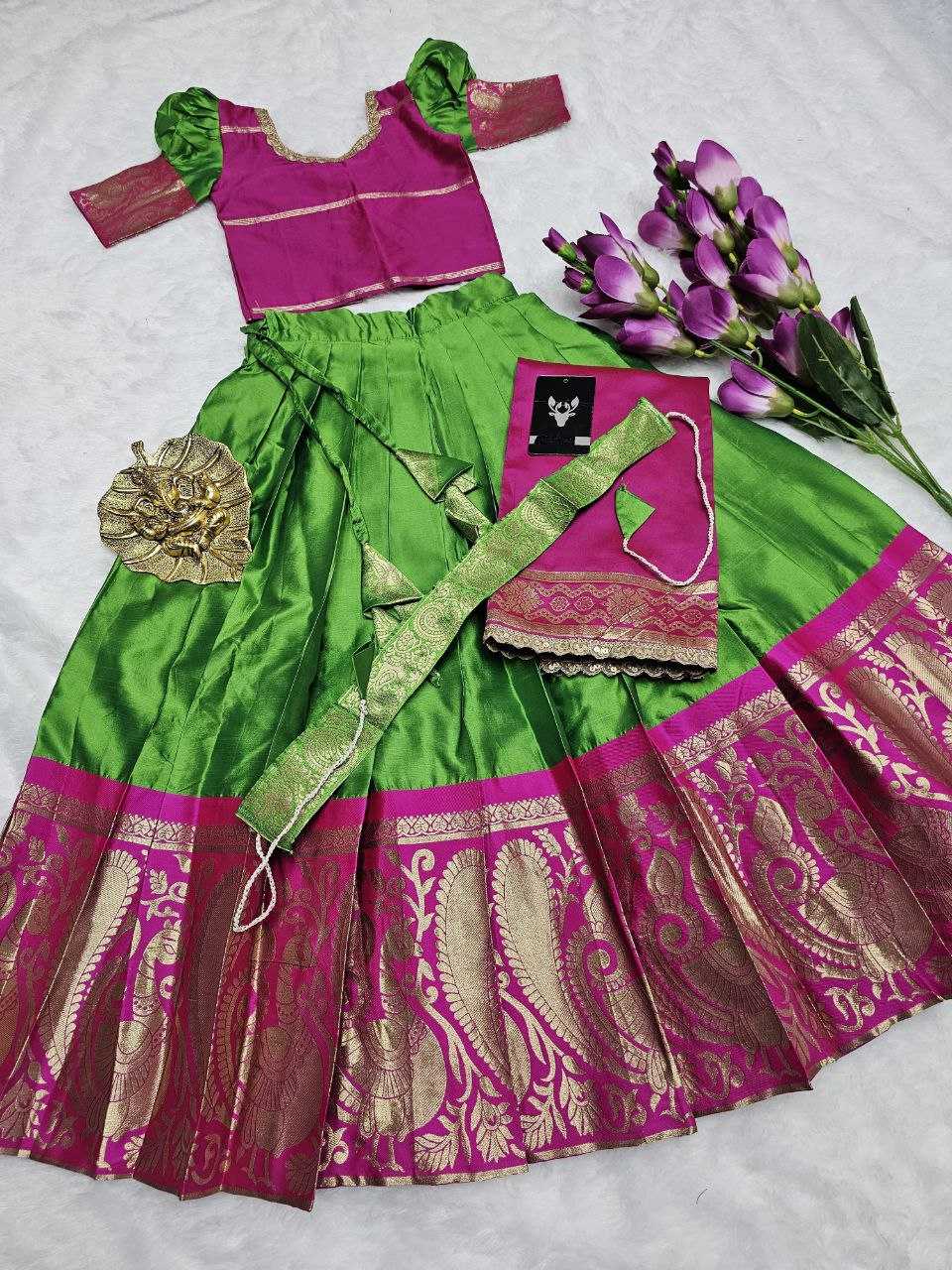 YNF LICHI SILK RPVR 13 KIDS WEAR WHOLESALE KIDS LEHENGAS MANUFACTURER