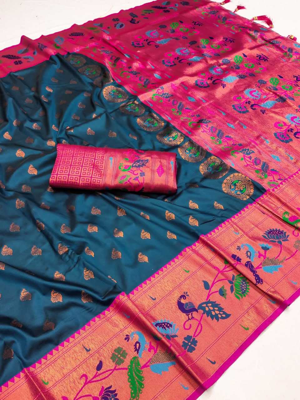 YNF PAITHANI SILK RMNX Mari Gold SILK SAREES WHOLESALE PAITHANI SILK TRADITIONAL SAREES MANUFACTURER