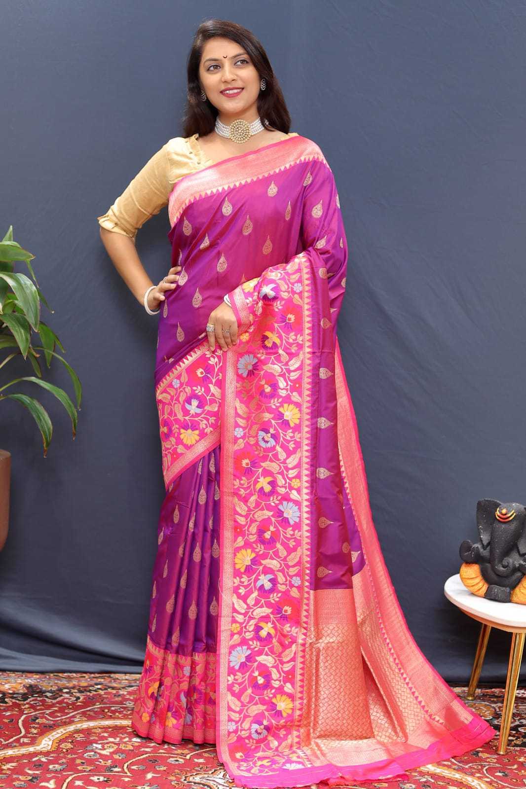 YNF PURE SILK PTN RAJ TILAK SILK SAREES WHOLESALE PAITHANI SOFT SILK HANDLOOM SAREES MANUFACTURER