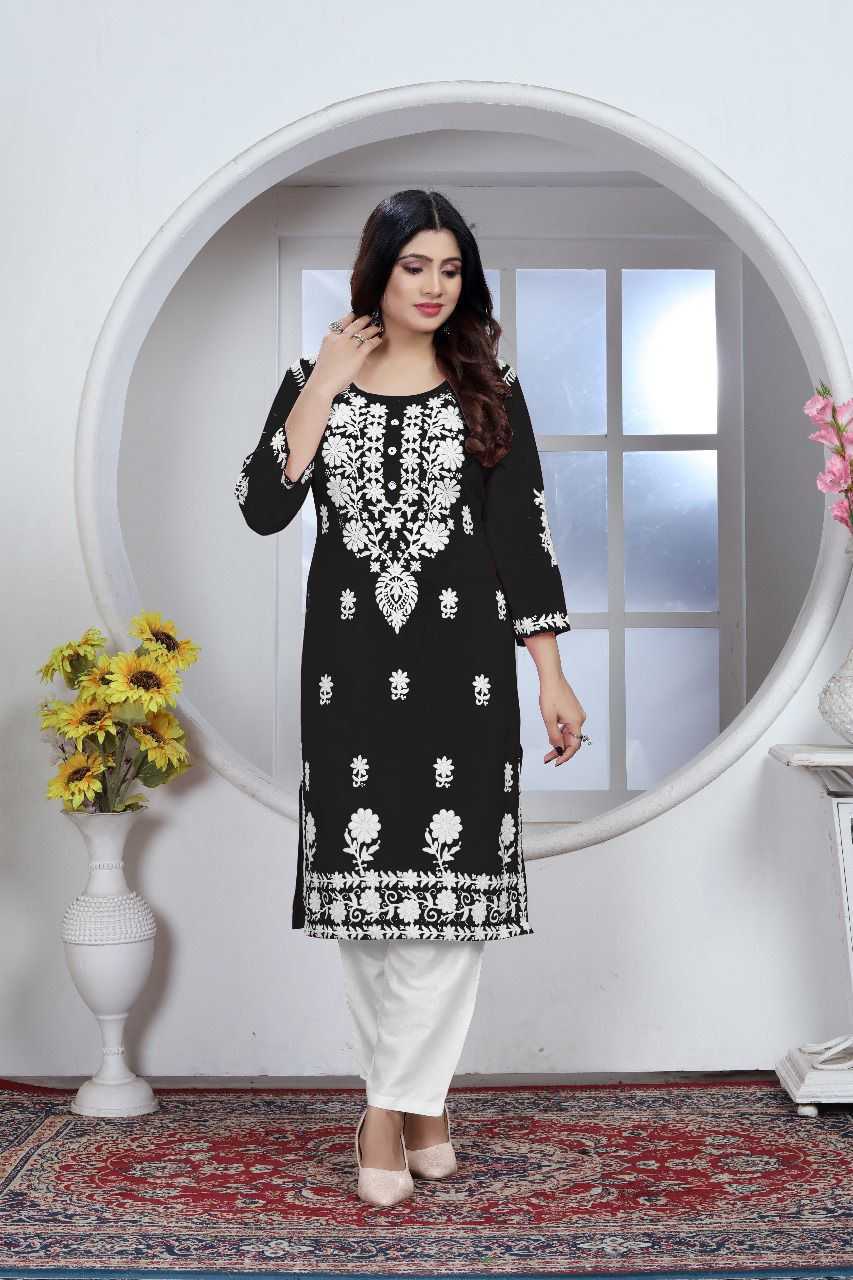 YNF RAYON RMD 52 KURTIS WHOLESALE RAYON KURTIS WITH BOTTOM EMBROIDERED KURTIS MANUFACTURER