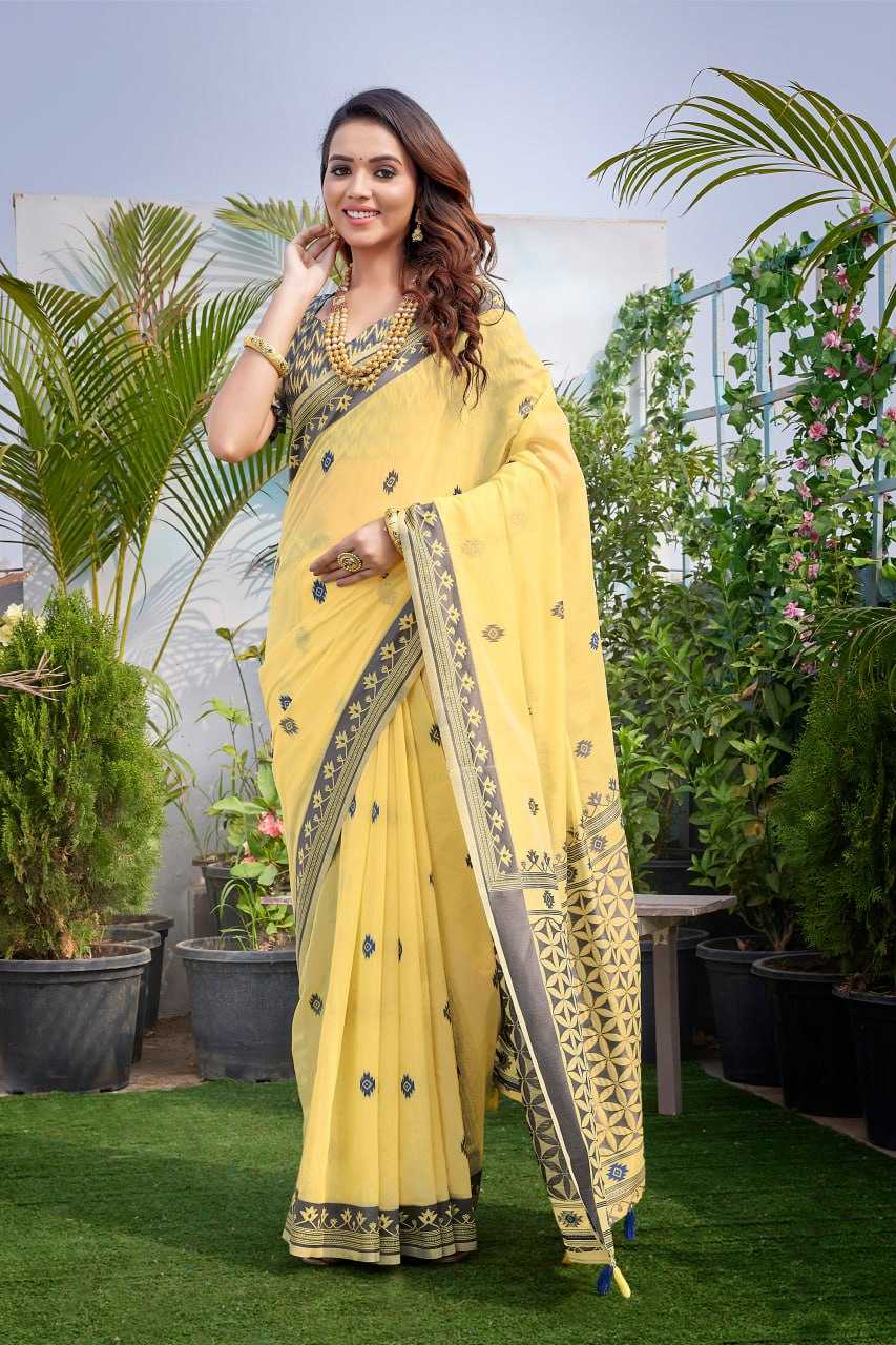 YNF SILK COTTON RHO V-11 SAREES WHOLESALE COTTON LINEN WORK SAREES MANUFACTURER