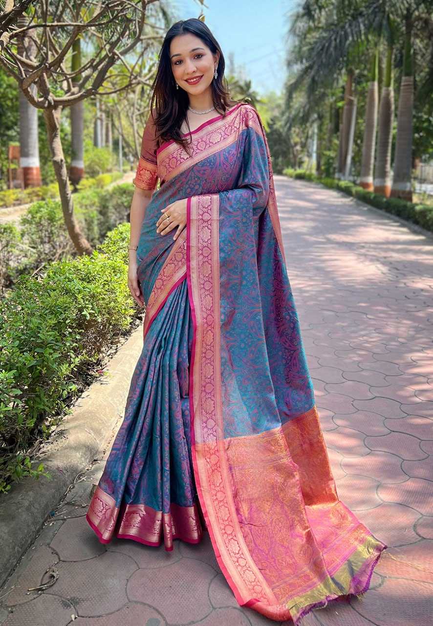 YNF SOFT KASHMIRI SILK REW KASHMIRI 2 SAREES WHOLESALE KASHMIRI ZARI BORDER SAREES MANUFACTURER