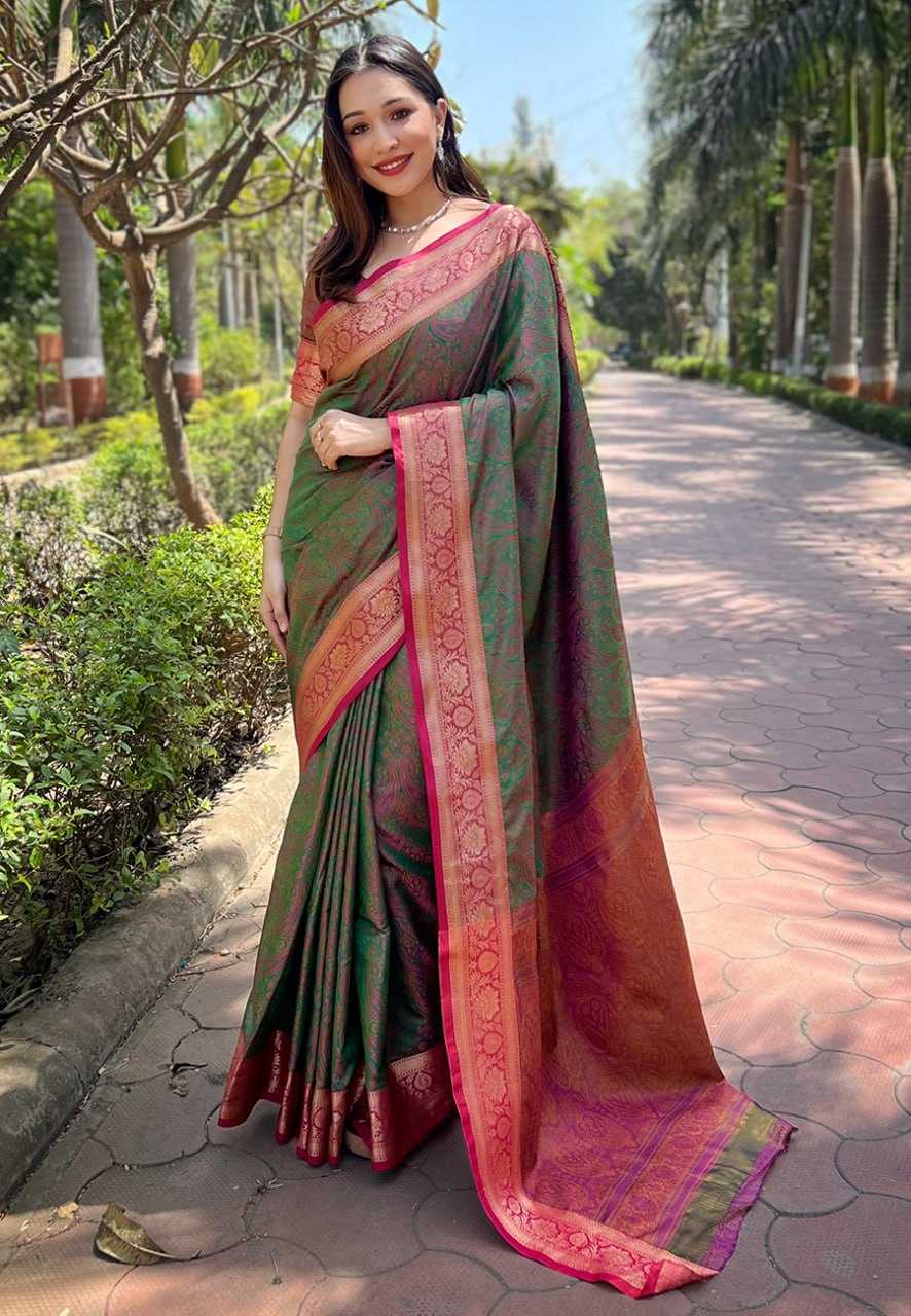 YNF SOFT KASHMIRI SILK REW KASHMIRI 2 SAREES WHOLESALE KASHMIRI ZARI BORDER SAREES MANUFACTURER